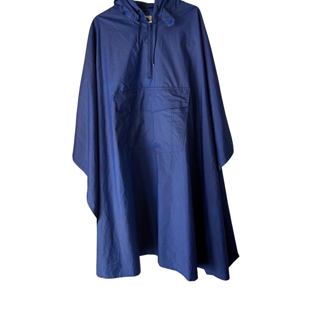 Armadillo Blue 100% Waterproof Poncho Hooded‎ Rain Gear One Size Outdoor